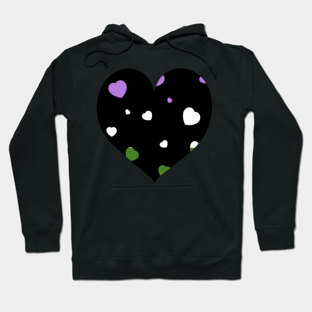 Chaotic Hearts, Pride Series - Genderqueer Hoodie by StephOBrien